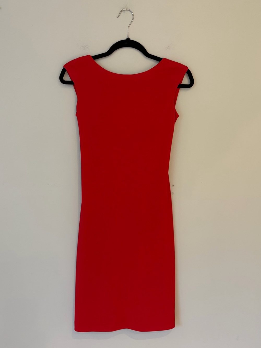 Vintage 1995 Laundry By Shelli Segal Red Cap-Sleeve Sheath Dress low back